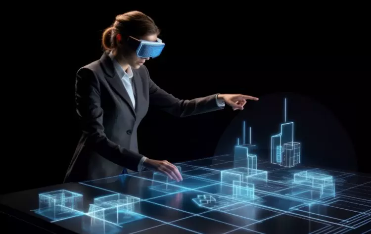 a woman working with AI for city planing