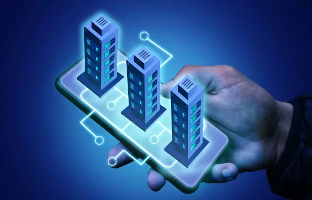 smartphone with buildings