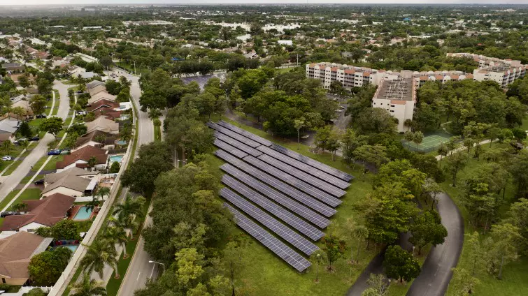 solar panels in a city